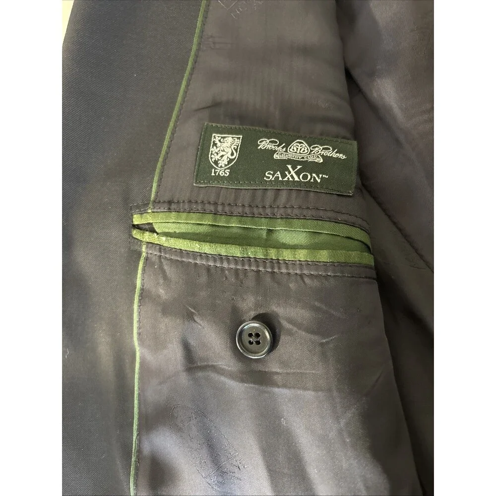 Brooks Brothers 45R Blazer Men’s 100% Wool Navy USA Made 2 Button Sports Coat